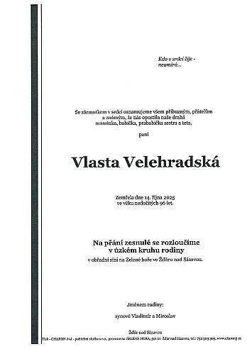 Vlasta VELEHRADSKÁ