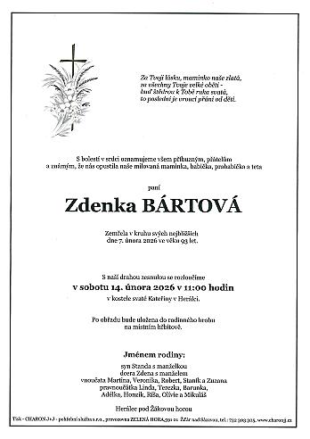 Zdenka BÁRTOVÁ