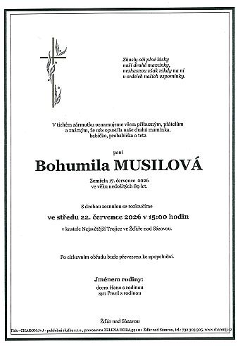 Bohumila MUSILOVÁ