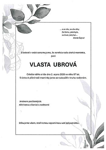 Vlasta UBROVÁ