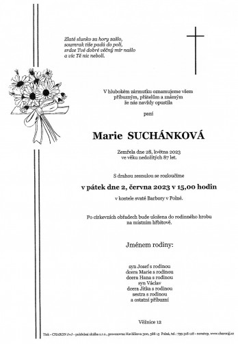 paní Marie SUCHÁNKOVÁ